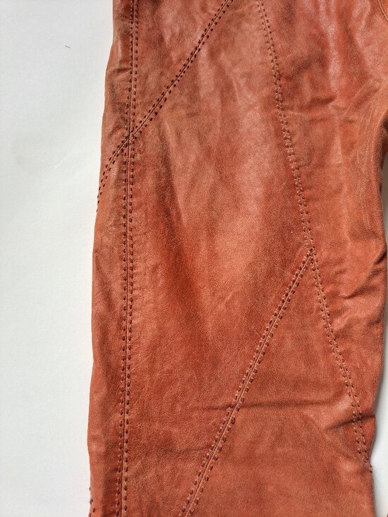 Plein Sud Women's 100% Leather Brick color Pants Size 36/4 - Picture 8 of 14